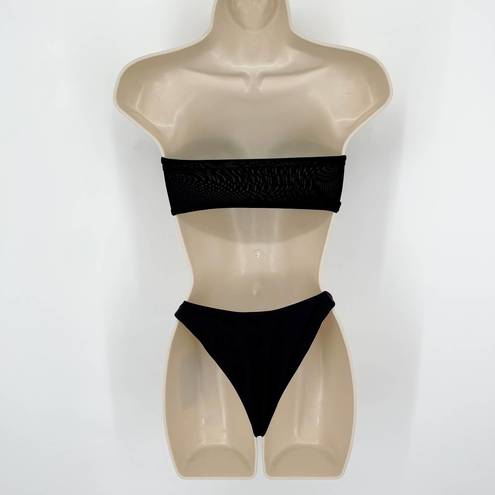 Naked Wardrobe  Swim Black Bandeau Bikini Swimsuit NEW Sz XS Style NW-W0739