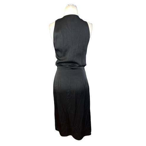 Givenchy  Wrap Over U Lock Closure Midi Dress in Black 38 4 New Womens