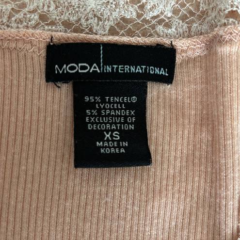 Moda Peach Wrap around Sweater with Lace