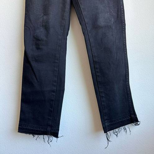 Magic AMO Jeans Baby Black  Raw Hem High Rise Button Fly Size 27 Made in The USA