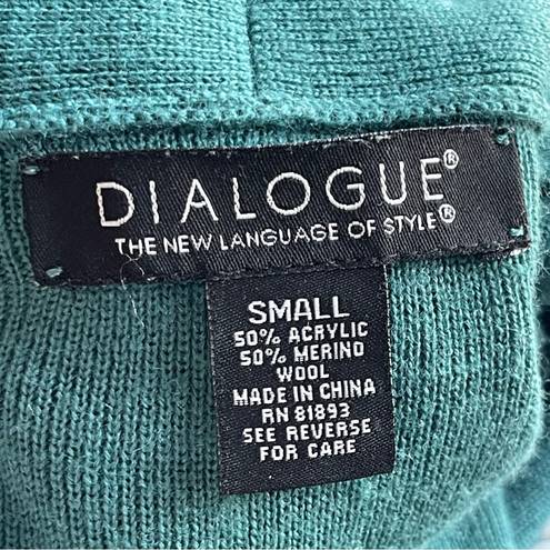 Dialogue  | Green Wool Blend Waterfall Duster Cardigan Sweater Sz S