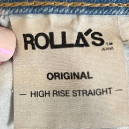 Rolla's  Original High Rise Straight Jean in Comfort Sky Size 30 Raw Hem