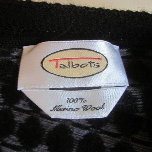 Talbots  Wool Vest  Sweater Top Black & Gray 1980's Vintage