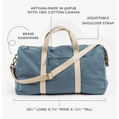 Known Supply Weekender Duffel Bag in Lake Blue Weekend Travel Duffle Canvas