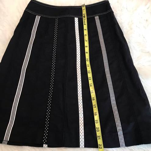 Talbots  Petites A line Ribbon stripe linen blend skirt size 4 Petite