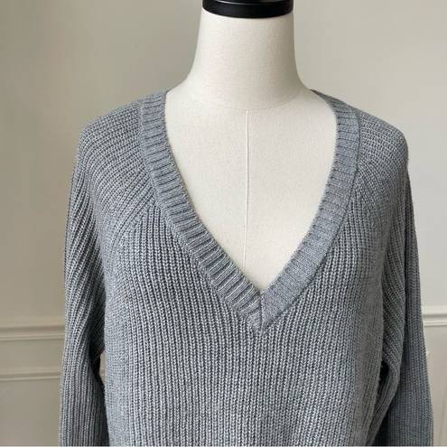 Torrid  Vneck Ribbed Tunic Sweater Grey Side Zip 1 1X