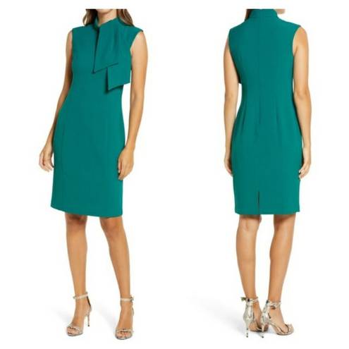 Harper  Rose Tie Neck‎ Sheath Dress in peacock