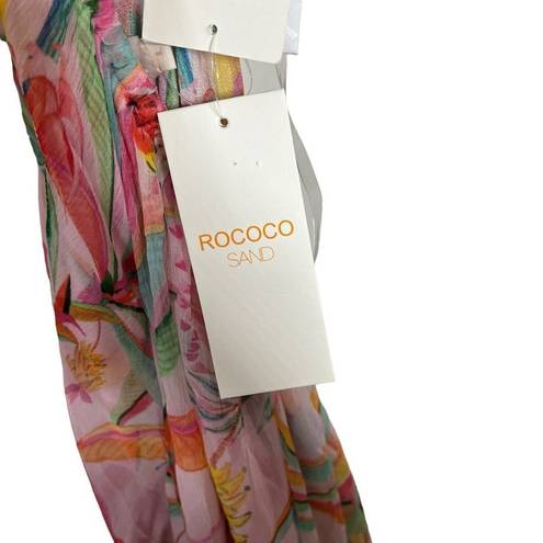 Rococo  SAND Rio Beaded High Low Dress Multicolor Tropical Women Size L New $594