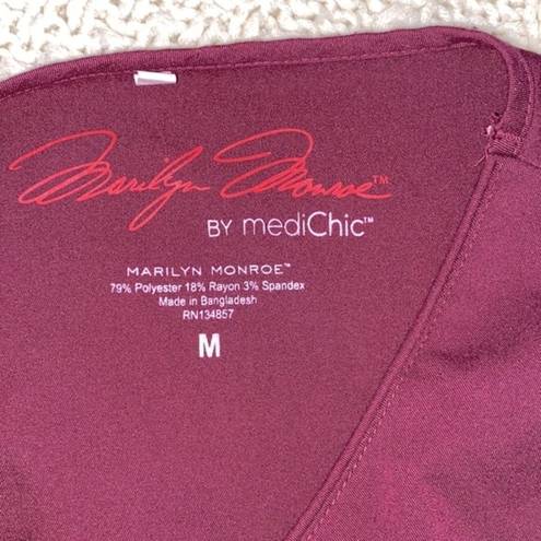 Marilyn Monroe  by Medi Chic burgundy Nurses scrub top size medium