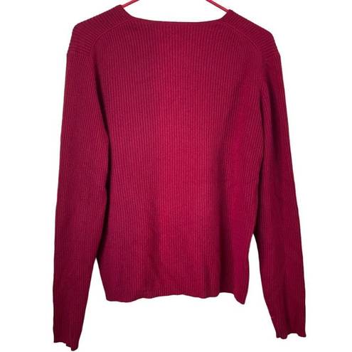 A. Giannetti Red 100% Cashmere V Neck Sweater Size L/XL