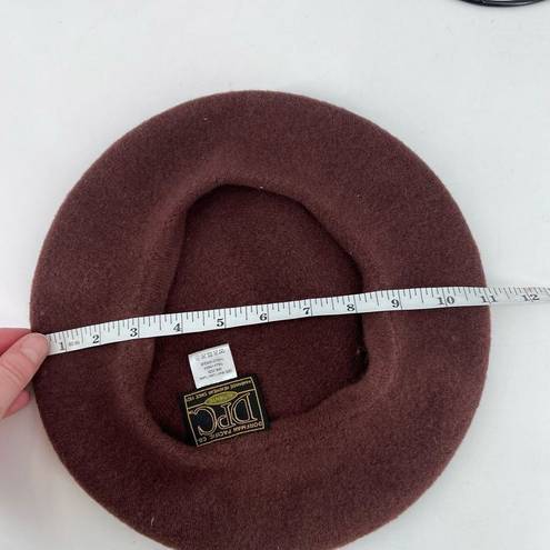 Pacific&Co Dorfman Pacific  Brown 100% Wool Beret Hat Handmade Dorfman Pacific