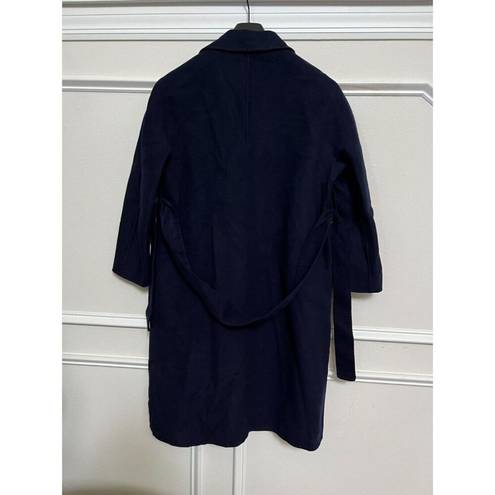 Max Mara Women's  Wool Double Breasted Coat Overcoat M Navy