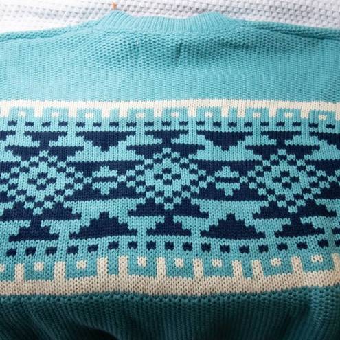 Weatherproof NEW  Fair Isle Pullover Sweater, Turqouise, Size Large