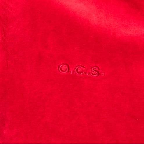 Oleg Cassini  VELOUR SPORT Red Hoodie M