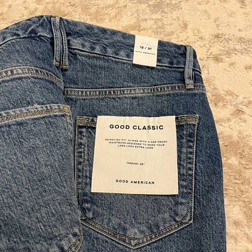 Good American Classic Raw Hem Denim size 12 but runs 1-2 sizes small. BNWT