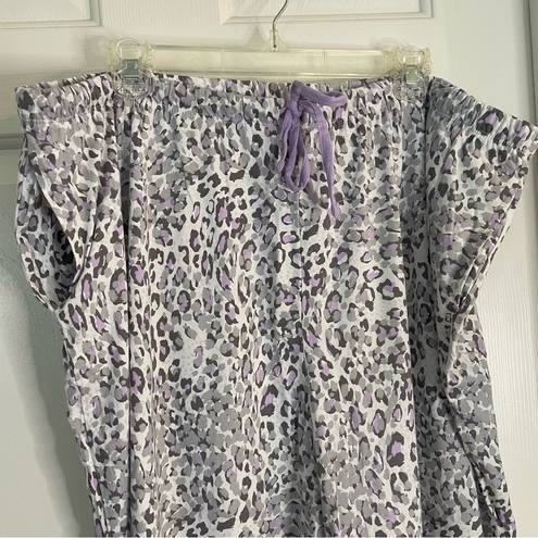 Carole Hochman  grey & purple leopard print pajama, lounge New with tags, XXL