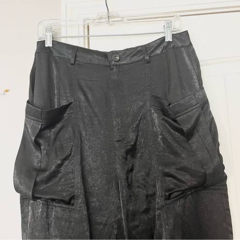 Current Air NWT  Satin Utility Cargo Pants Black