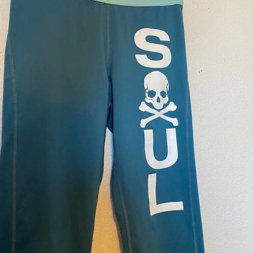 Nike  PRO Teal Capri Soul Cycle Skull Crop Legging Training Pants Size Medium