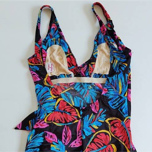 Maxine of Hollywood Vintage  Wrap Floral One Piece Swimsuit