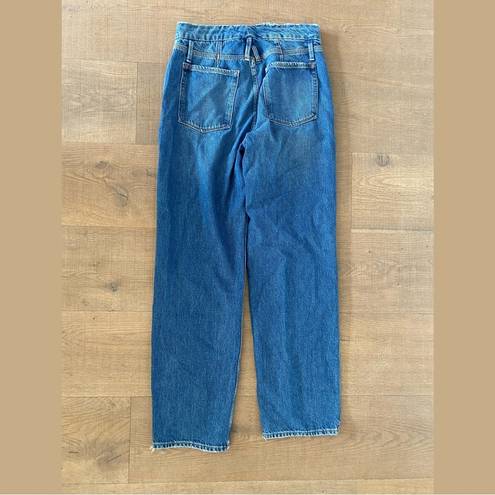 Good American  blue straight leg high waisted jeans