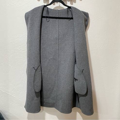 Uniqlo Double Face Dark Gray Wool Blend Hooded Coat Size L