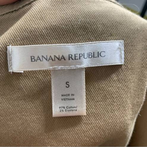 Banana Republic  tan trench double breasted belted sleeveless vest jacket small