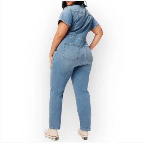 Good American NEW $169  Blue Denim Fit For Success Jumpsuit