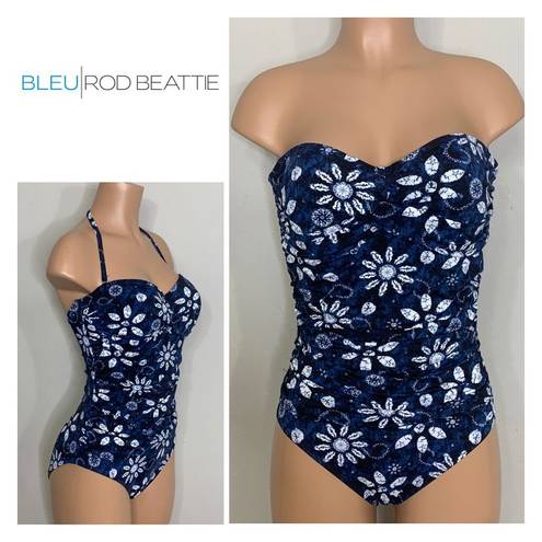 Bleu Rod Beattie New.  blue strapless swimsuit. Normally $129. Size 12