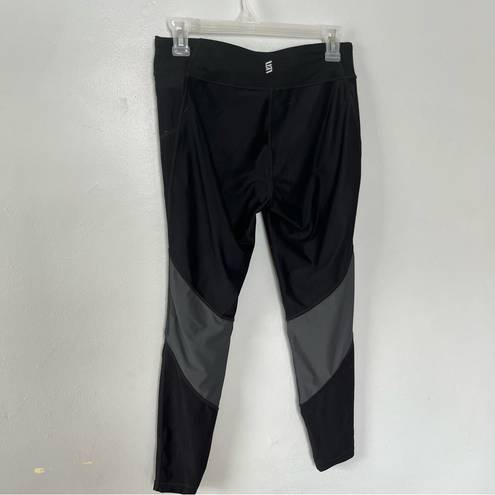 Second Skin  Yogo Athletic 8” Inseam Athletic Athleisure Leggings Black Medium