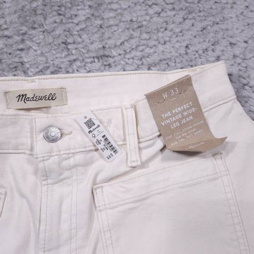 Madewell  Perfect Vintage Wide-Leg Jean Patch Pocket Vintage Canvas Size 33 Cream