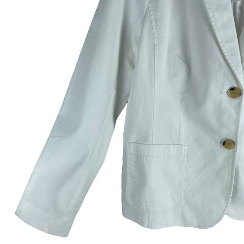 Talbots  Summer 2 Buttons Cotton Blazer Jacket White Size 10