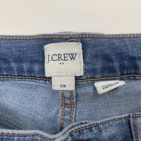 J.Crew  Jeans 28 Straight Leg Destroyed Distressed Medium Wash Women’s