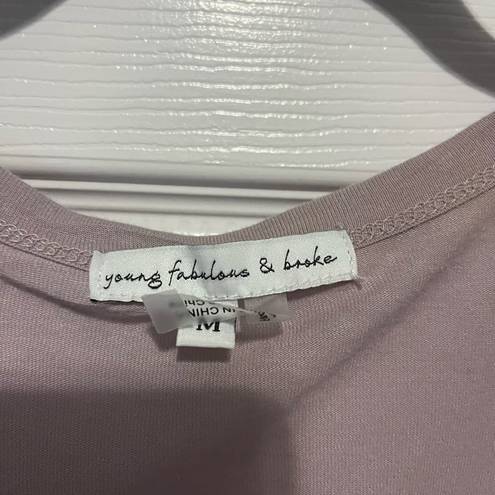 Young Fabulous and Broke  Lilac
Linen Blend Knit Button Top Size medium