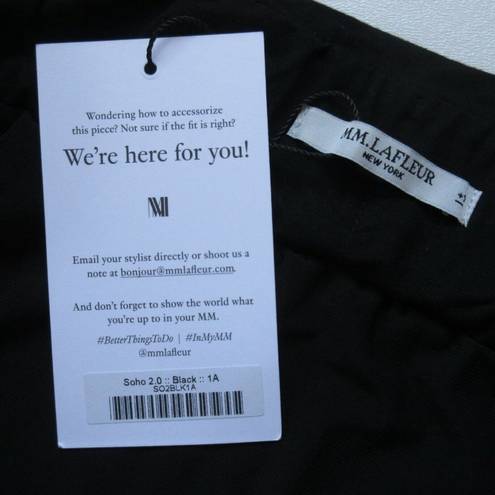 MM.LaFleur NWT  Soho Pencil in Black Ruched Stretch Jersey Pull-on Skirt +1 $140