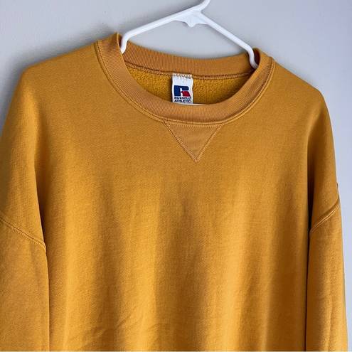 Russell Athletic Vintage Crewneck Sweatshirt Mustard Yellow XLT