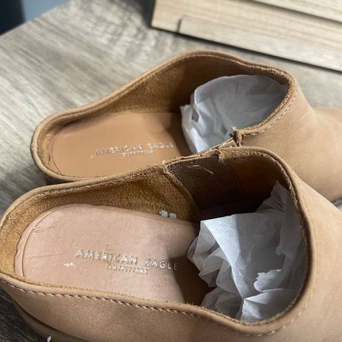 American Eagle  Tan Brown Mule Booties