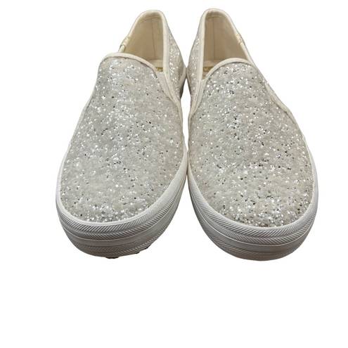 Keds Kate Spade Champion Glitter Shoes Slip On Cream Wedding Bride Glam Size 7.5