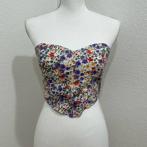 LA Hearts  Pacsun Floral Corset crop top size small