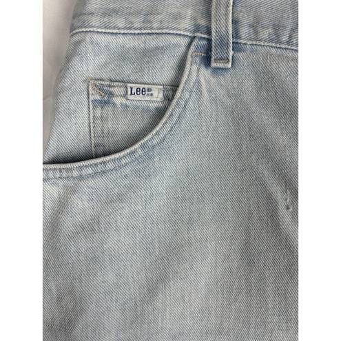 Lee ‎ Jeans High Rise Vintage Mom Shorts Womens Sz 16 Light Blue USA 100% Cotton