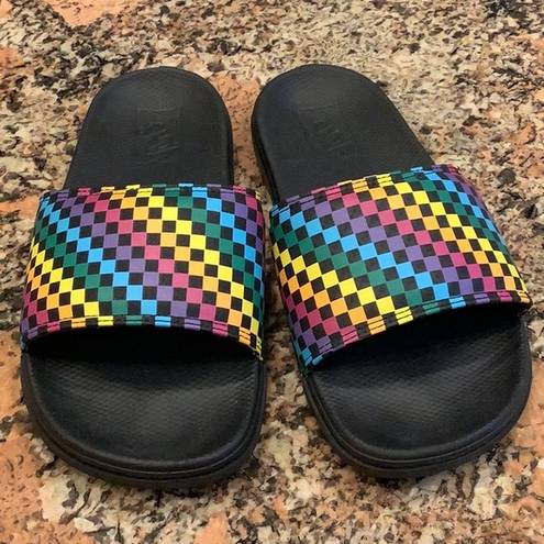 Vans  Range Slide-On Women's Size 6 Sandals Slides Rainbow Mini Check Shoes