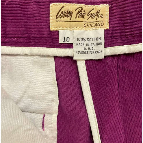 Bermuda Vintage 90s High Waisted Purple Corduroy Pleated  Shorts - Women's  - 10