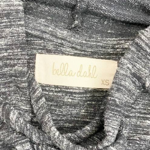 Bella Dahl  Lace Up Pullover Lightweight Hoodie: Heathered Black