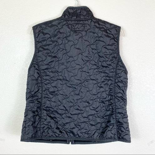 Pro Spirit  Black Squiggly Stitched Quilted Zip Up Vest