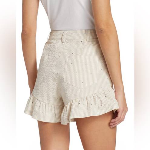 Cinq à Sept 

Neema Rhinestone Seersucker Shorts Size 6 Ruffle Hem