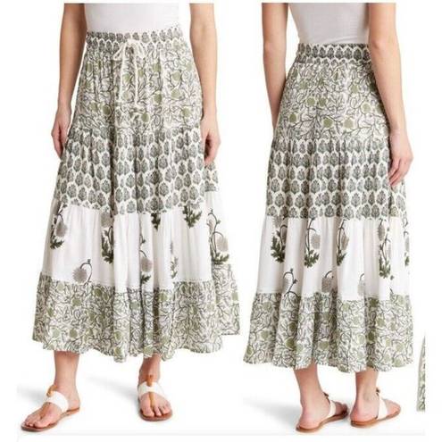 Industry Boho New  REPUBLIC CLOTHING Floral Tiered Maxi Skirt Size Medium Women’s