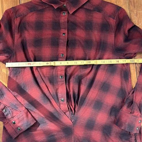 ALLSAINTS  Kayla red plaid flannel shirt dress