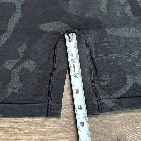 Gymshark  High Rise Black Gray Camo Side Scrunch Seamless Bike Shorts Size XL