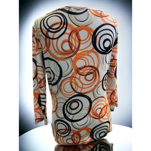 St. John  quarter sleeve ruched tunic multi swirl exclusive to Nordstrom small