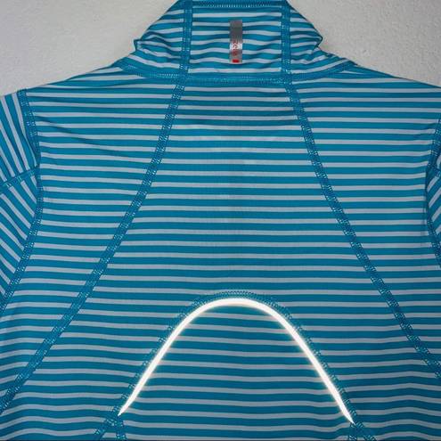 Zella  Run Stripe Half Zip Pullover Shurt Top Small