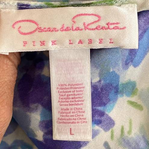 Oscar de la Renta Short sleeve floral Satin and lace nightgown by  Size large